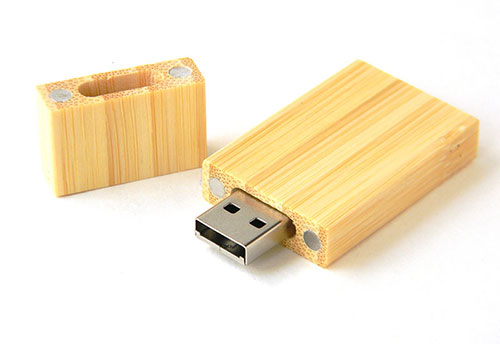 memoria USB promocional de madera bambu